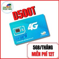 FLAT SALE [FREESHIP] Sim 4G Viettel D500 - D500T - 12UMAX50N - D900 -  5Gb/tháng Trọn Gói 1 Năm - NGHE GỌI ĐƯỢC