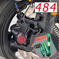 Flawlessti Brembo 484 Gr5 Titan Bu Lông Cho Xe Honda Forza 350 PCX 160 Giorno 125 Wave 125i Yamaha Xmax 300 Nmax 155