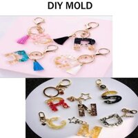 Flgo 1 Bộ DIY Đất Sét Polymer UV Epoxy Khuôn Chữ Cái Tiếng Anh Khuôn Bảng Chữ Cái Khuôn