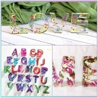 Flgo 1 Bộ DIY Đất Sét Polymer UV Epoxy Khuôn Chữ Cái Tiếng Anh Khuôn Bảng Chữ Cái Khuôn