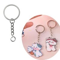 Flgo 100 Chiếc Móc Khóa Có Dây Xích Chia Tròn Móc Khóa Nhẫn Thủ Công Làm Đồ Trang Sức