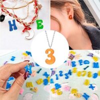 Flgo 3 Bộ Mini Chữ Cái Nhựa Khuôn Silicon Số Bảng Chữ Cái Khuôn Đúc Epoxy