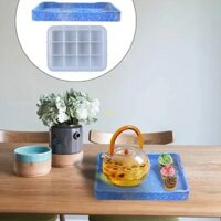 Flgo Hình Chữ Nhật Khay Nhựa Dính Khuôn Món Ăn Đĩa Khuôn Silicon DIY Trang Trí Nhà Cửa Đúc Dụng Cụ