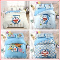 [Flip] Bộ chăn ga trải giường 4IN1 hoạt hình Doremon Bộ chăn ga gối Bộ đồ giường phòng ngủ trẻ em Bộ đồ có thể giặt được