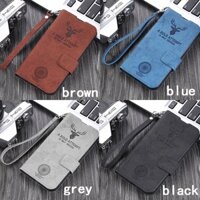 Flip Case OPPO Realme 12X 12 Pro plus 5G 11Pro 10 9Pro 13 12 + 13 + C55 Bao da có khóa từ tính có khe cắm thẻ Vỏ điện thoại TPU mềm hình nai sừng tấm có dây buộc