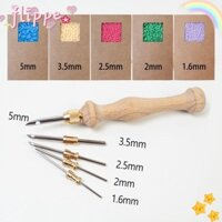 Flippe Thêu Khâu Bút, Poking Cross Stitch Dụng Cụ Có Thể Điều Chỉnh Đan Thêu Bút, Kim Threader Tay Cầm Bằng Gỗ DIY Thủ Công Khâu Đính Poke Kim
