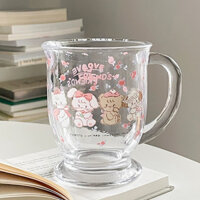 FLORTTE/ Ly thuỷ tinh mèo Mikko dễ thương chính hãng dung tích 400ml