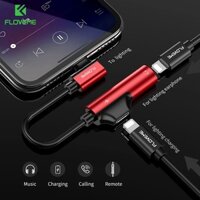 Floveme 2 Trong 1 Cho Lightning Sang 3.5 Mm Audio Jack Sạc Pin Cho iPhone 7 8 X Bộ Chia Tín Hiệu Truyền Hình Cáp tai Nghe USB Adapte