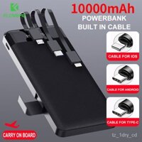 FLOVEME Buliced In Cáp Ngân Hàng Điện 10000 MAh Với Chủ LED Power Display Loại C 10000 MAh Powerbank Sạc Pin Di Động