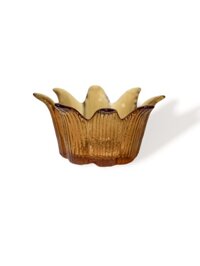 Flower Candle Glass - Chén Nến Hoa Vàng Hổ Phách  W22