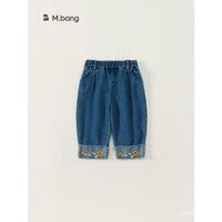 Flower casual girl embroidery 2023 new QK82080 children's jeans pants children's spring and autumn PGWY