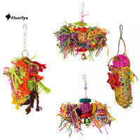 [Fluxifyx] 4 Chim Vẹt Chuông Cotton Dây Khối Bóng Treo Lồng Trang Trí Nhai Đồ Chơi Thú Cưng