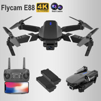 Flycam ,Flaycam, Máy Bay Điều Khiển Từ Xa E88 Pro Drone 4K HD Camera Kép Có Định Vị 1080P WiFi Tặng Kèm Pin Dự Phòng