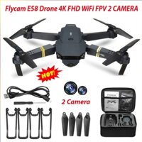 Flycam, fly cam E58 Pro max có 2 camera 4k, Định vị GPS, Zoom 5X, cảm biến chống va chạm