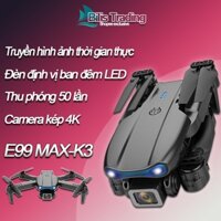 Flycam giá rẻ E99 Max - Mẫu mới 2024, Cảm biến vật cản - Camera Truyền hình ảnh trực tiếp + Tặng túi đựng