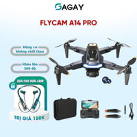 Flycam mini A14 pro động cơ không chổi than, máy bay không người lái nhào lộn 360 độ, tránh chướng ngại vật