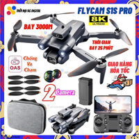 Flycam Mini Giá Rẻ Drone Camera 6K S1s Pro, Máy Bay Điều Khiển Từ Xa 4 Cánh, Play Camera Cao Cấp 2 Camera 12MP