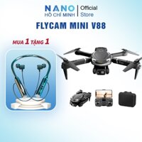 Flycam mini V88, máy bay điều khiển từ xa chụp ảnh zoom 50x, chất lượng HD
