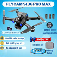 Flycam s136 pro max có đinh vị GPS, Camera kép 8k, Cảm biến chống va chạm, Plycam pin 2000mAh
