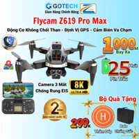 Flycam Z619 GPS Mất Sóng Tự Bay Về, Playcam Máy Bay Không Người Lái Camera 3 Mắt, Cảm Biến Va Chạm