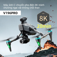 Flycam,V196pro,drone,Máy bay không người lái chụp từ trên cao 8K, 2 camera điều chỉnh được, mini dễ mang, có sẵn hàng.