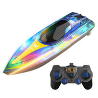 Flytec V555 2.4G 4CH RC Boat LED Lighting Water Mini Shipping Models Creative Pools Lakes Kids Children Toys 60 Minutes