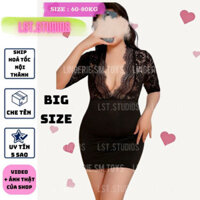 FM6757 BIGSIZE - Váy Ôm Body Cổ Chữ V Khoét Sâu Gợi Cảm Cosplay Sexy Gợi Cảm