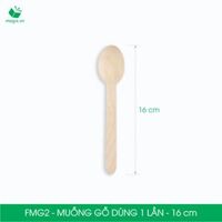 FMG2 - Combo 100 Muỗng gỗ ngắn 16 cm dùng 1 lần - Thìa gỗ ngắn dùng 1 lần tiện lợi thân thiện môi trường