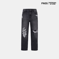 FNOS | QUẦN JEANS EXTRA REGULAR RIPPED BLACK RÁCH - ERG3