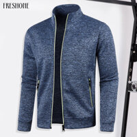 [Fo] Áo khoác Bomber nam có khóa kéo đầy đủ Áo khoác ngoài nam mùa đông có cổ đứng có khóa kéo Áo khoác dày Áo khoác ngoài thời trang ấm áp cho thời tiết lạnh Đông Nam Á