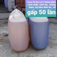 Foam pu nở 50 lần ( nở ~25kg/m³ ) 2 thành phần keo AB ( bán lẻ ) cách nhiệt, cách âm, đổ khuôn, bảo ôn