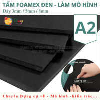 Foamex Đen A2 - fomex Đen  ,  Bìa Mô Hình Đen dày 3mm , 5mm , 8mm