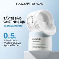 Focalskin Toner Pad Tẩy tế bào chết BHA / SALICYLIC ACID Kiểm soát dầu Giảm mụn đầu đen và mụn trứng cá ẩn | Miếng lót mực tẩy tế bào chết 60 CÁI