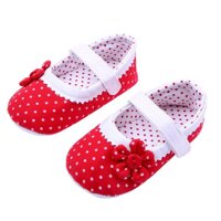 Foctroes Girls Flower Baby Shoes Soft Sole Toddler PU Leather Crib Shoes RD/11cm the girls shoes on sale casual design