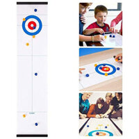 Foldable Tabletop Curling Game Family Board Game for Home School Travel