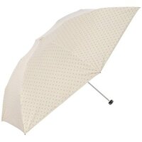 Foldable Umbrella KOKoTi (KOKOCHI) Pastel Color Dot Pattern Fashionable Simple Ladies【Water Repellent, Heat Insulation, Light Shield, UV Cut, All Weather】Beige Beige Rib Length: Approx. 55cm