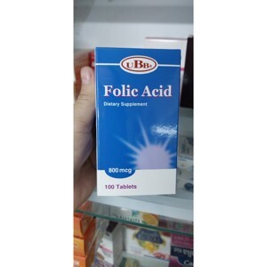 Folic Acid UBB bổ sung Folic Acid cần thiết cho phụ nữ mang thai (Lọ 100 viên)