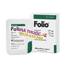 Folio 400mcg  - Viên bổ sung sắt Acid Folic (Lọ 120v)