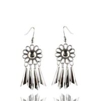 Folk Flower Tassel Fishhook Dangle Women Earring Jewelry - Flower 3