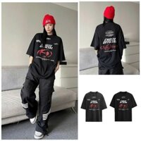 [Follow shop nhận mã 10k] Áo thun áo phông họa tiết chữ đen khói PEACHES STUDIO AT0004 ET04