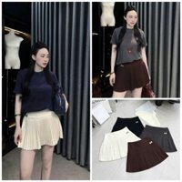 [Follow shop nhận mã 10k] Chân váy ngắn chữ A xếp ly nhỏ tag nơ UMEE QCCC QCL1 CV0495 6661