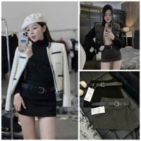 [Follow shop nhận mã 10k] Chân váy ngắn chữ A kèm đai 2 màu Gigi Closet QCCC QCL CV0590 1017