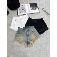 [Follow shop nhận mã 10k] Quần short sooc jeans denim rách tua rua 1 cúc QCCC QCL1 QS0327 9513