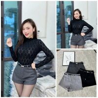 [Follow shop nhận mã 10k] Quần sooc ngắn chữ A dạ túi ngang Gigi Closet QCCC QCL1 QS0322 1019