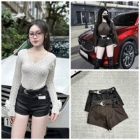 Follow shop nhận mã 10k] Quần short sooc ôm da kèm đai Meo Meo Shop QCCC QCL1 QS0271 8802