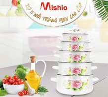 Bộ 5 nồi tráng men Mishio MK81