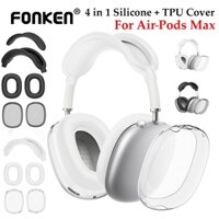 Fonken 4 trong 1 Silicone TPU Trong Suốt Bao Da Tai Nghe Chống Sốc Cho AirPods Max