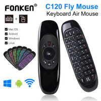 Fonken C120 RGB 7 Đèn Nền Fly Air Mouse Con Quay Cảm Biến Không Dây 2.4G RF Bàn Phím Điều Khiển Từ Xa Để Chơi Game Android Smart TV Box