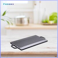 Fonowx Cast Grill Pan Ngoài Trời BBQ Griddle Griddle Grill Plate Chống Dính Hình Chữ Nhật Sọc Skillet Cho Dã Ngoại Nướng Bánh