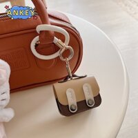 For Choice Earbuds X5 Lite Honor X7i PU Leather Cover Brown Portable Earbuds Bluetooth Earphone Cover Storage Bag Accessories Box Protective Skin with Hook